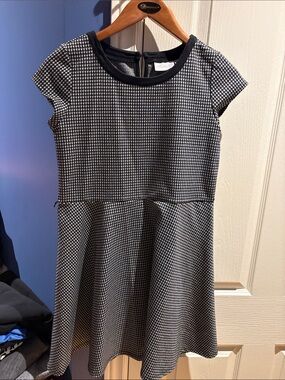 Children’s Place Black & White Sparkly Houndstooth Fit & Flare Dress - size XXL